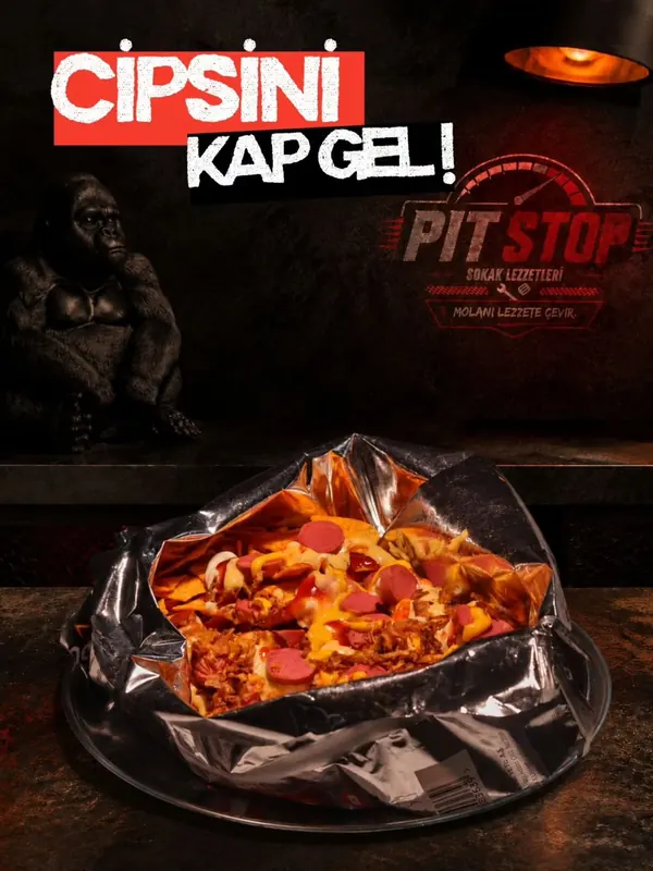 Cipsini Kap Gel: sosisli, cheddarlı cips paketi